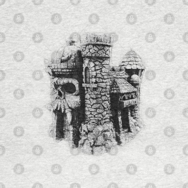 Castle Grayskull Pencil Sketch by Blind Man Studio